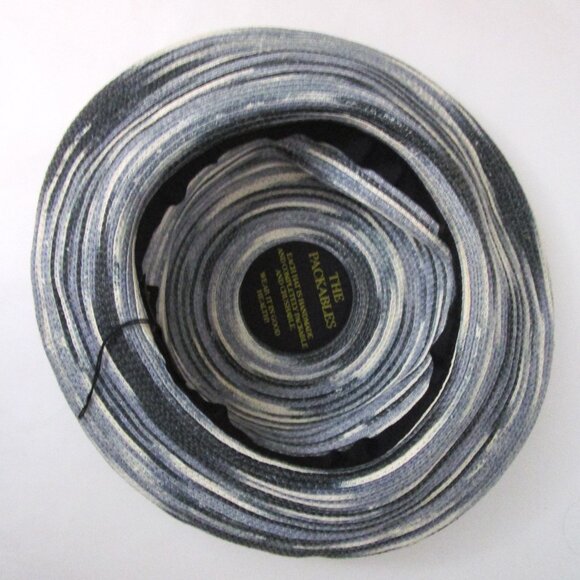 Packable Ombre Blue Gray Breton Hat Vaca Medium Brim Sun Protection - Picture 8 of 9